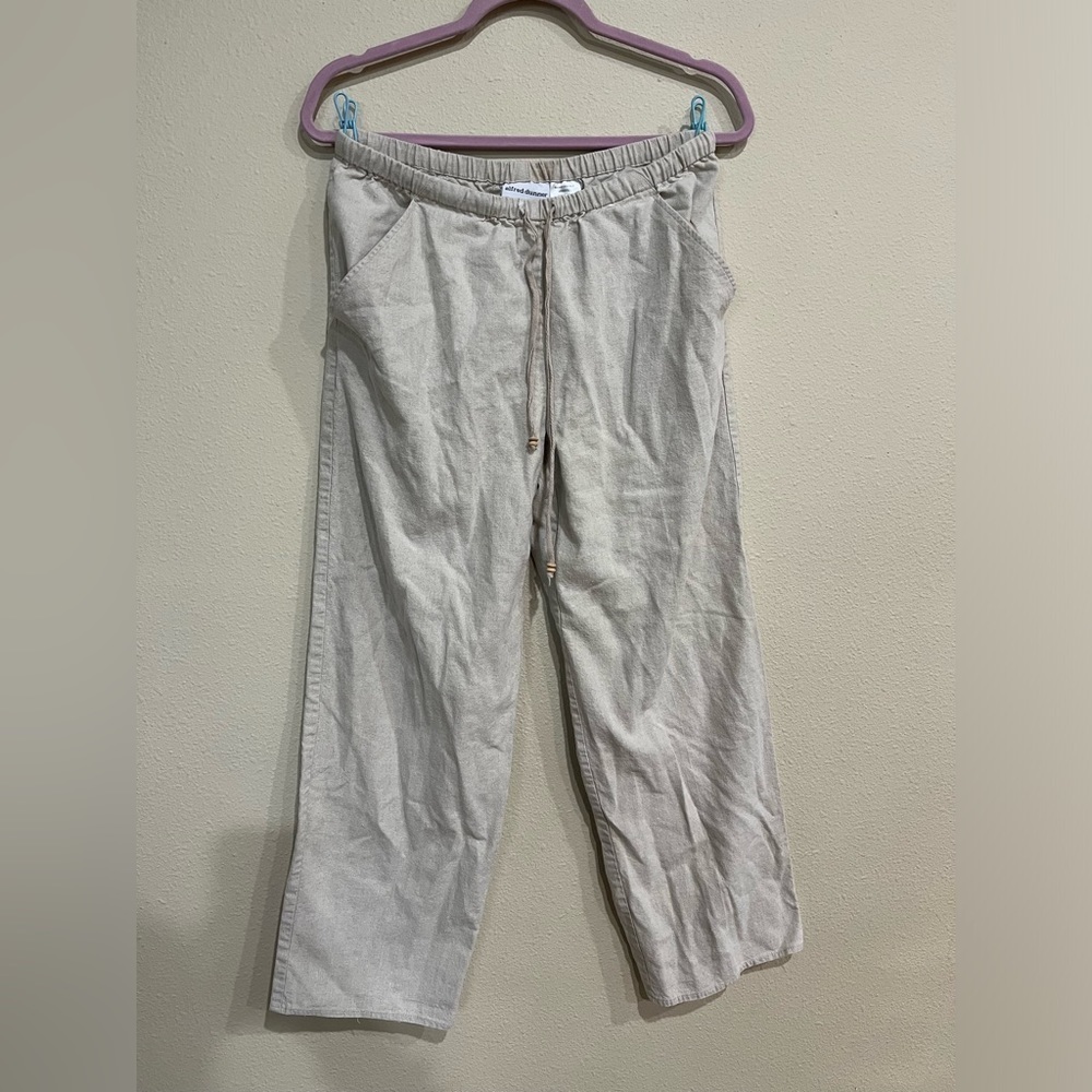 Alfred Dunner Beige Linen Capri Pants
